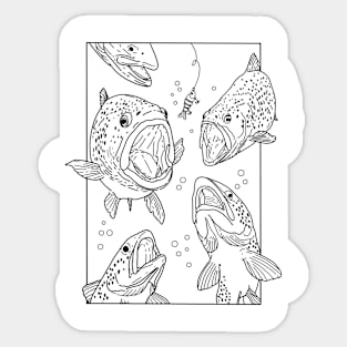 Trout Fishing Minimalist Sticker